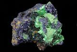 Sparkling Azurite Crystal Cluster with Malachite - Laos #69729-2